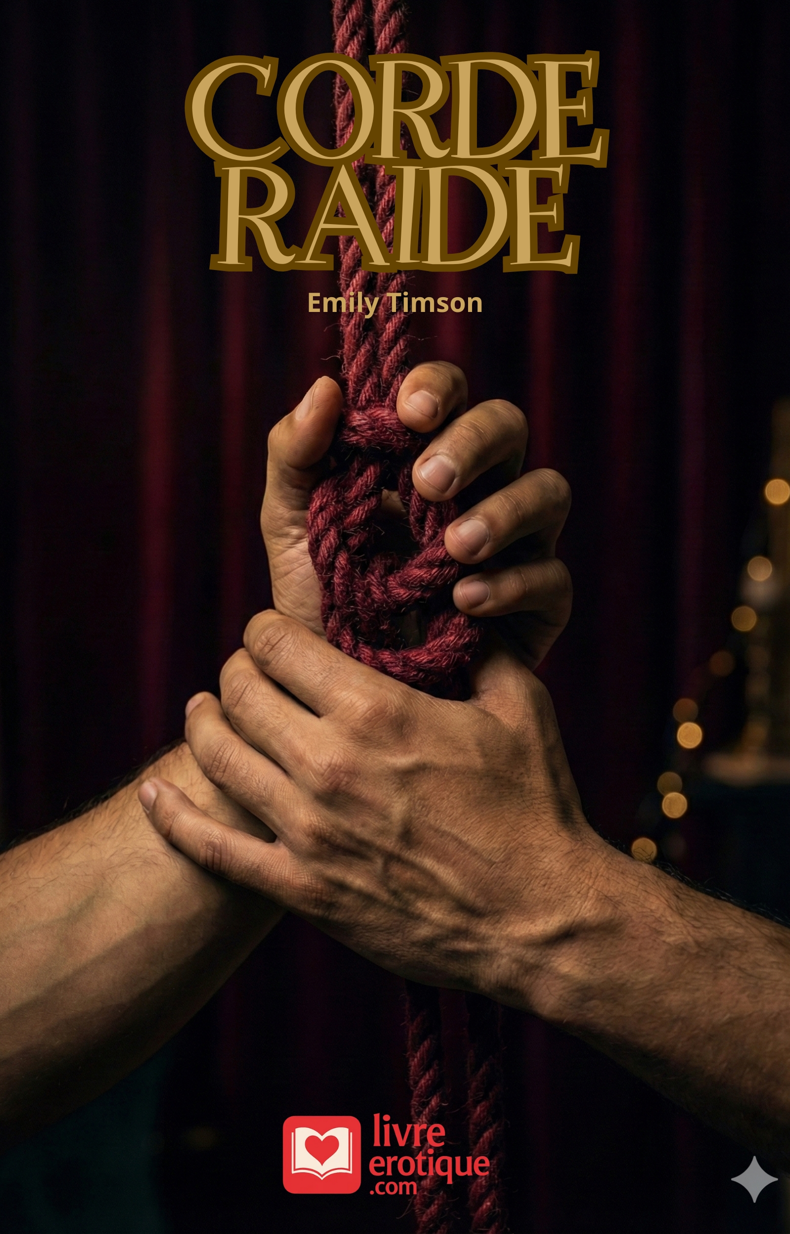 Couverture du roman érotique "Corde Raide" par Emily Timson - Livre BDSM disponible sur Amazon